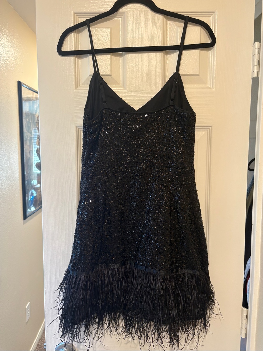 Lulus Black Sequin Fringe Mini Dress - Women's Evening Dress - Picture 3 of 4